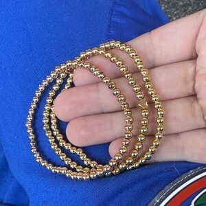 Gold Beaded Bracelets trio